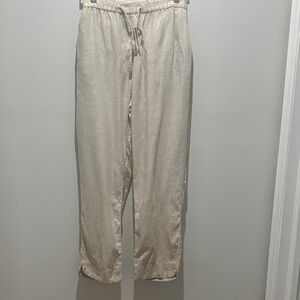Caslon Beige Casual  Linen Trousers